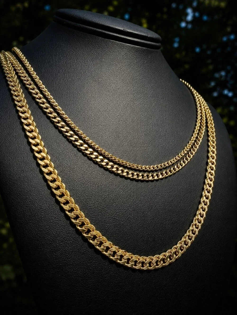 14k Gold Plated 4 Micro Cuban & Rope Necklace Set